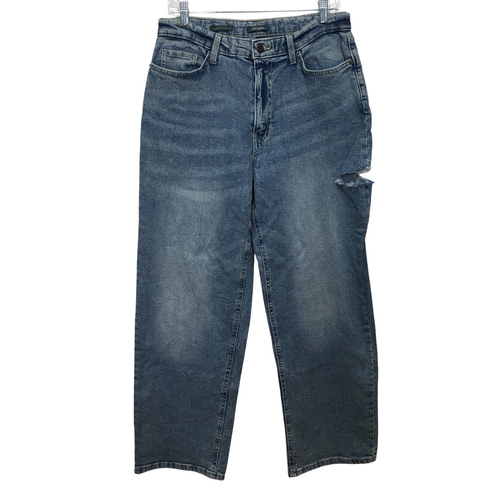 Wild Fable 90s Relaxed Straight Jeans Womens 10 Blue High Rise Distressed Grunge